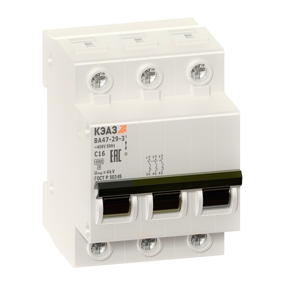 Изображение товара Выключатель автоматический модульный ВА47-29-3C63-УХЛ3-КЭАЗ для защиты электросетей