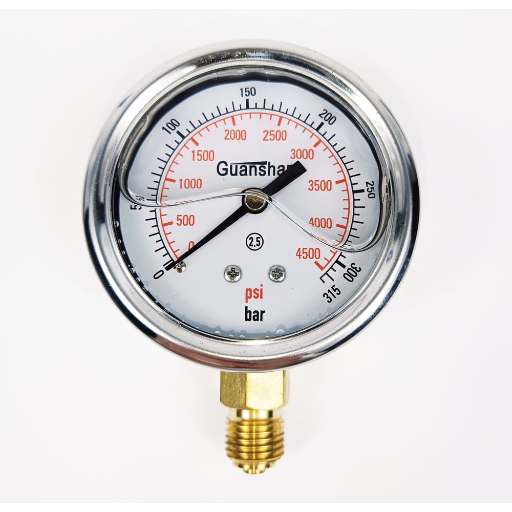 Изображение товара Манометр виброустойчивый АРКАИМ YN63Z на 315 бар 63 мм G 1/4" глицериновый