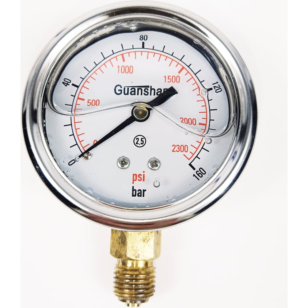 Изображение товара Манометр виброустойчивый YN63Z 160 бар 63 мм G 1/4" радиальный глицериновый
