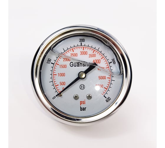 Изображение товара Манометр виброустойчивый АРКАИМ YN63Z на 400 бар, 63 мм, G 1/4" осевой, глицериновый YN63ZО400D63G14