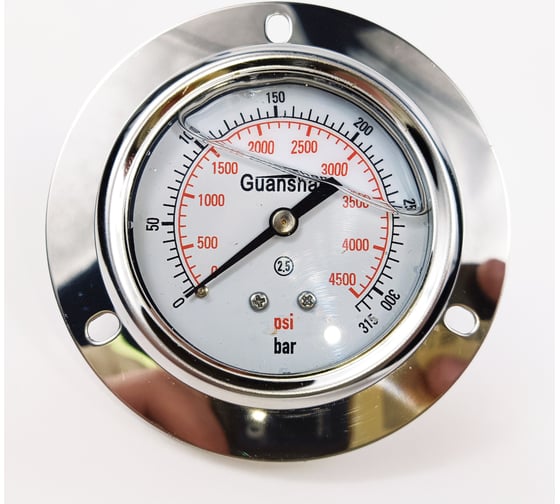 Изображение товара Манометр виброустойчивый АРКАИМ YN63Z на 315 бар, 63 мм, G 1/4" фланцевый, глицериновый YN63ZF315D63G14