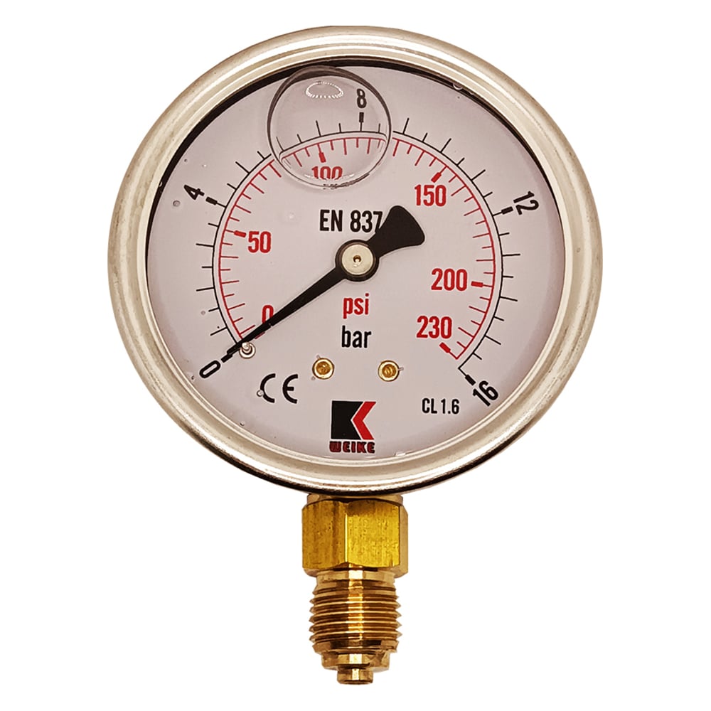 Радиальный глицериновый гидравлический виброустойчивый манометр АРКАИМ WKP1007 WKP1007R16D63G14