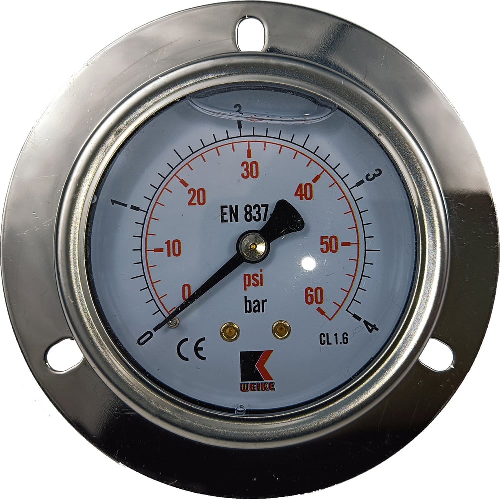 Изображение товара Манометр гидравлический виброустойчивый АРКАИМ WKP1007 фланцевый 4 бар 63 мм G 1/4"