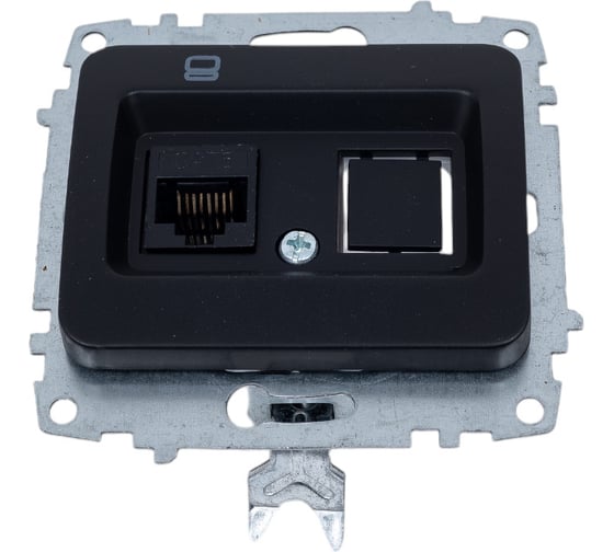 Изображение товара Компьютерная розетка Elbi Jazz (СAT 6)M+K vantablack 607-004800-247