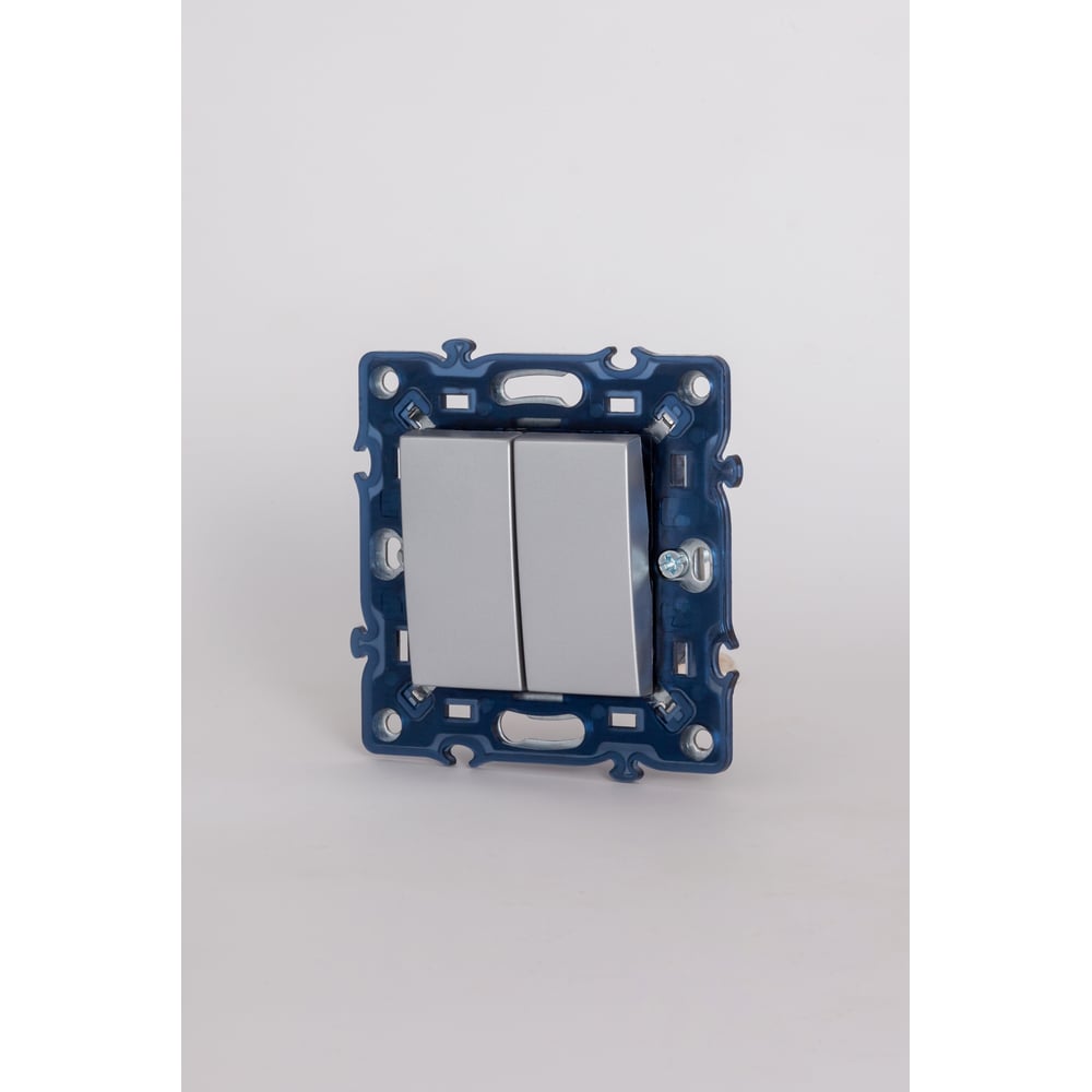 Изображение товара 2-клавишный выключатель Elbi Moda Vox M+K серый металлик 611-041032-202