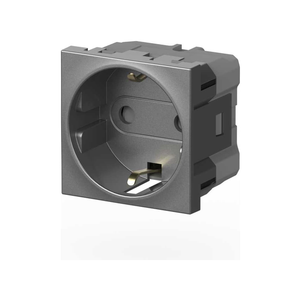 Изображение товара Розетка с защитой от детей Elbi Moda Vox M+K серый металлик 611-041032-217