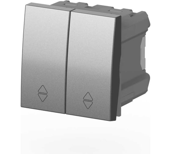 Изображение товара 2-клавишный проходной переключатель Elbi Moda Vox M+K серый металлик 611-041032-211