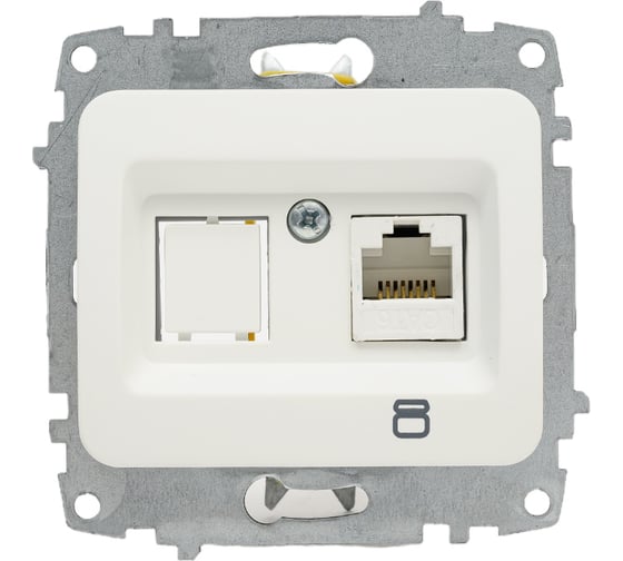 Изображение товара Компьютерная розеткаElbi Jazz Матовый белый (СAT 6) M+K 607-006200-247