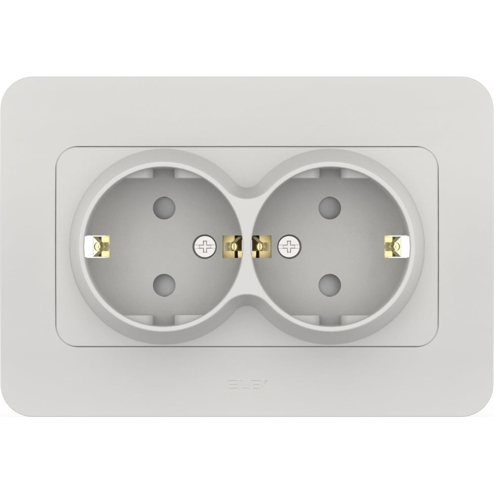 Изображение товара 2-я розетка Elbi Jazz Матовый белый с заземлением и защитой от детей