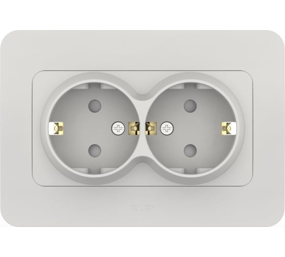 Изображение товара 2-я розетка Elbi Jazz Матовый белый, с заземлением, с защитой от детей 508-016200-917