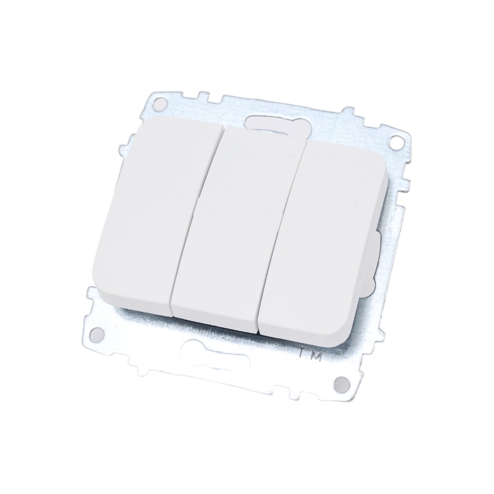 Изображение товара 3 клавишный выключатель Elbi Jazz Матовый белый с 3 клавишами и защитой IP20