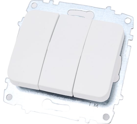 Изображение товара 3 клавишный выключатель Elbi Jazz Матовый белый M+K 607-016200-254