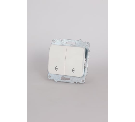 Изображение товара 2-клавишный проходной переключатель Elbi Jazz Матовый белый M+K 607-016200-211