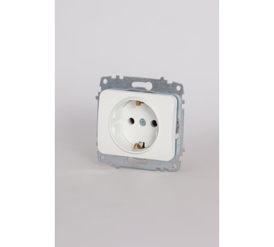 Изображение товара Розетка с заземлением Elbi Jazz Матовый белый M+K 607-016200-217