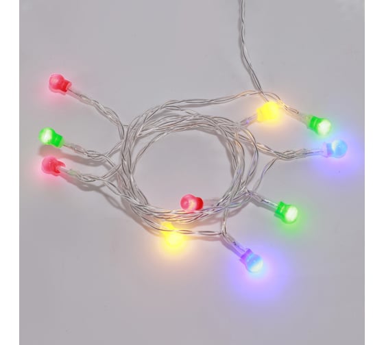 Изображение товара Светодиодная гирлянда NEON-NIGHT Шарики 1.5м, 10LED, цвет свечения мультиколор, 2хАА 303-092