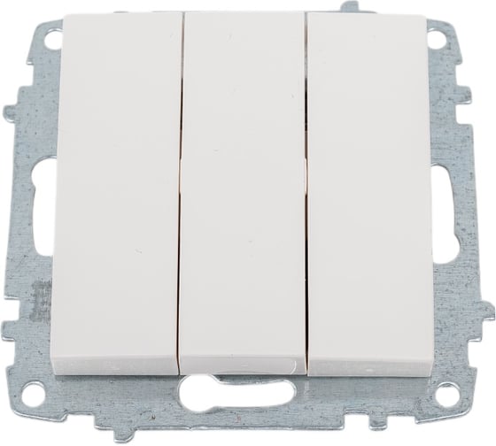 Изображение товара Выключатель трёх клавишный Elbi Zena Vega белый 1 выход M+K 609-010200-254