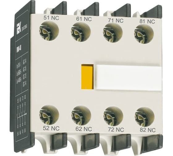Изображение товара Приставка IEK ПКИ-40 дополнительные контакты 4з KPK10-40