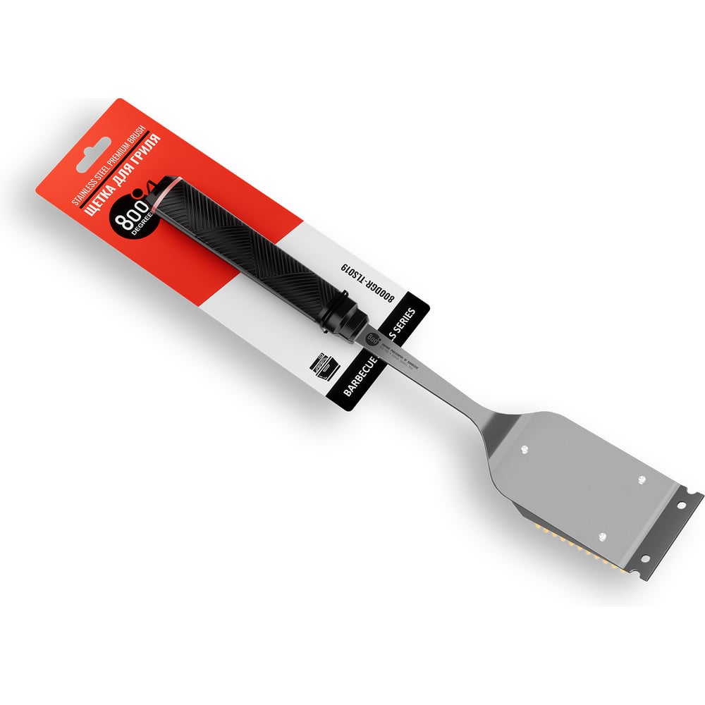 Изображение товара Щетка со скребком 800 Degrees Red Line Double Head для чистки, нержавеющая сталь