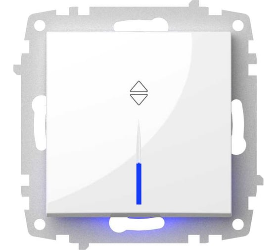 Изображение товара Выключатель одноклавишный Elbi Zena Vega белоснежный проходной с подсветкой M+K 609-015600-210