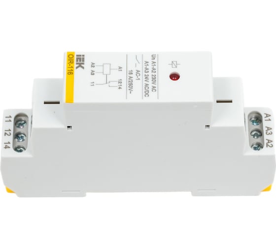 Изображение товара Промежуточное реле IEK OIR 1 контакт 16А 230В AC OIR-116-AC230V