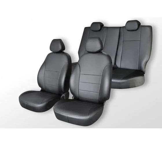 Изображение товара Чехлы на сиденья DEFLY Toyota Corolla Fielder (E160), 2012-н.в., Hybrid, экокожа черная Ty45-2K