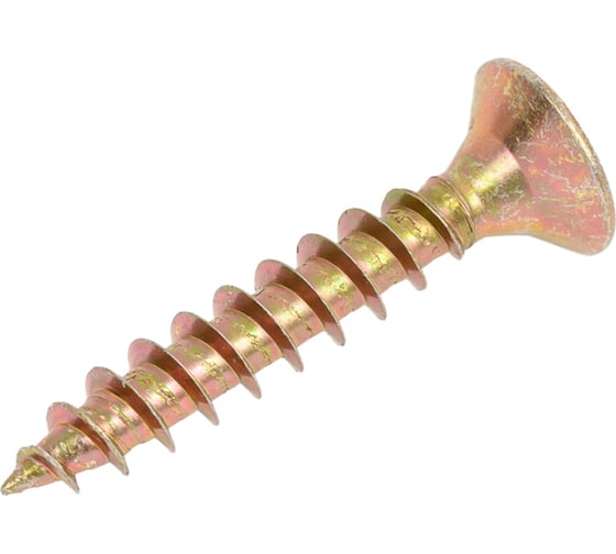 Изображение товара Саморез универсальный Квадра 6x35 мм, желтый, потайная голова, цинк, уп. 6 шт. 604035068120