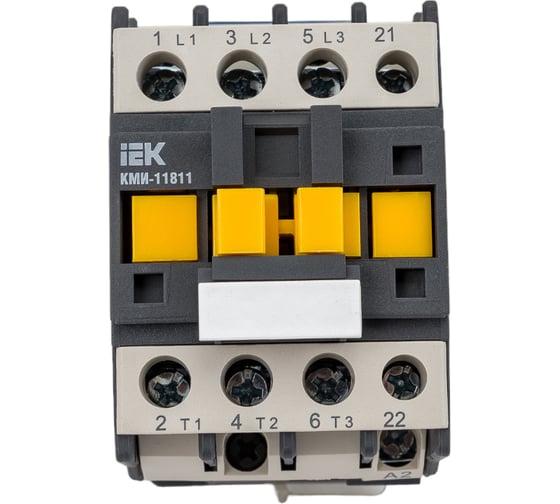 Изображение товара Контактор IEK КМИ-11811, 18А, 400В/АС3, 1НЗ KKM11-018-400-01