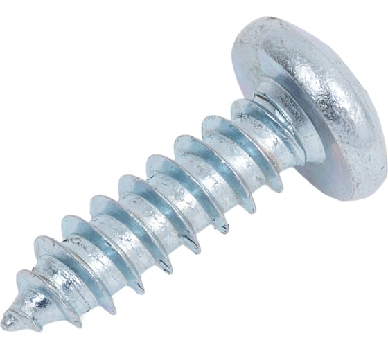 Изображение товара Саморез Квадра DIN 7981, 5.5x19 мм, цинк, кор. 100 шт., полусфера, шлиц PH3, острый 815519020100