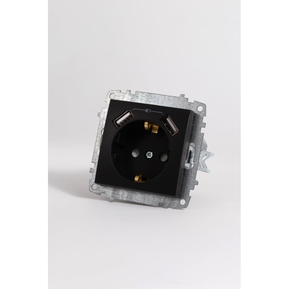 Изображение товара Розетка Elbi Zena Vega черная с USB и защитой от детей