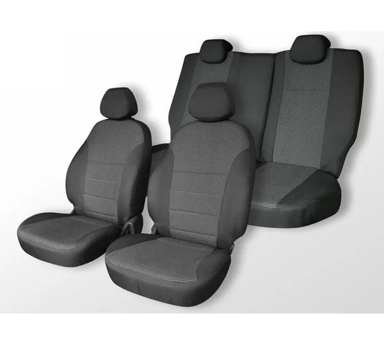 Изображение товара Чехлы на сиденья DEFLY Chevrolet Niva, 2002-2014, экокожа черная/жаккард Ch1-2C