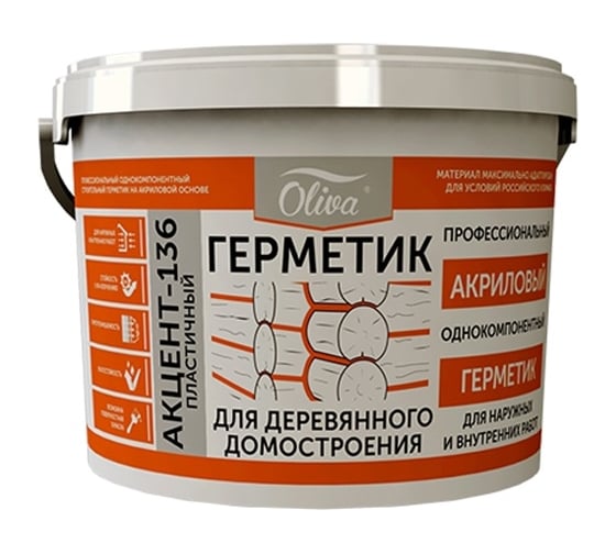 Изображение товара Герметик ведро 5л 7кг Oliva белый 0200-024X