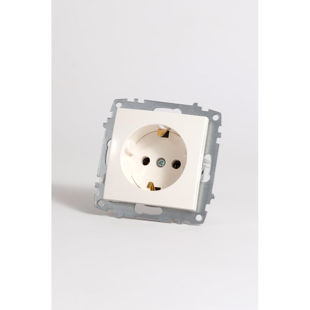 Изображение товара Розетка с заземлением Elbi Zena Vega белый 1 гнездо