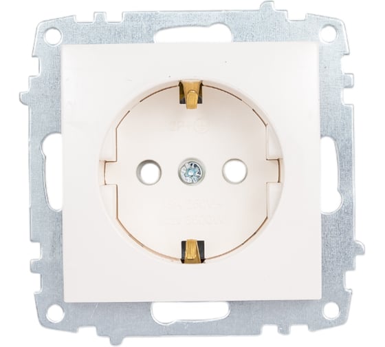 Изображение товара Розетка с заземлением и защитой от детей Elbi Zena Vega белый M+K 609-010200-243