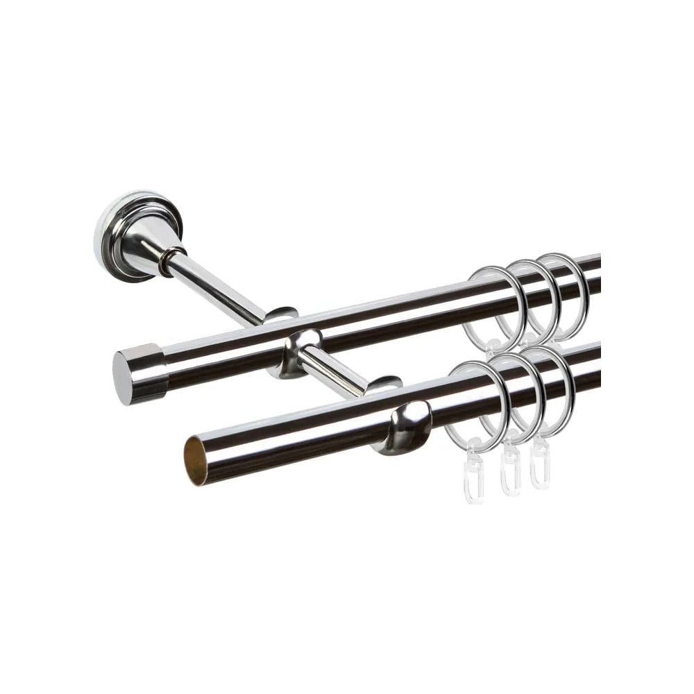 Изображение товара Металлический карниз Grace D16Г/16Г 2,4м хром двурядный классика