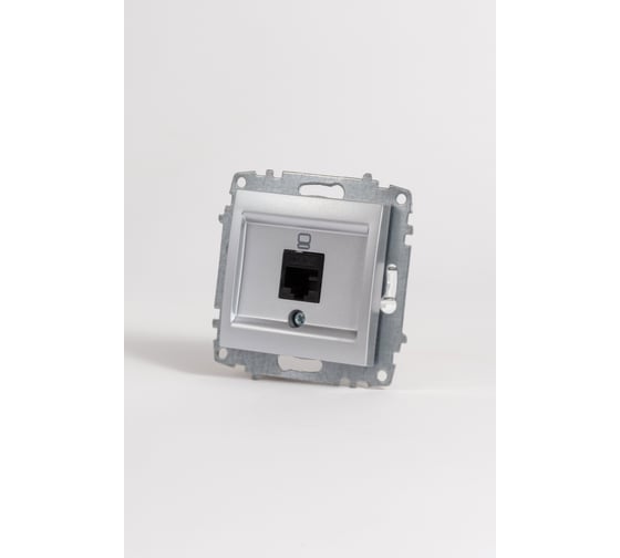 Изображение товара Розетка компьютерная Elbi Zena Vega Серый Металлик (Cat 6) M+K 609-011000-247