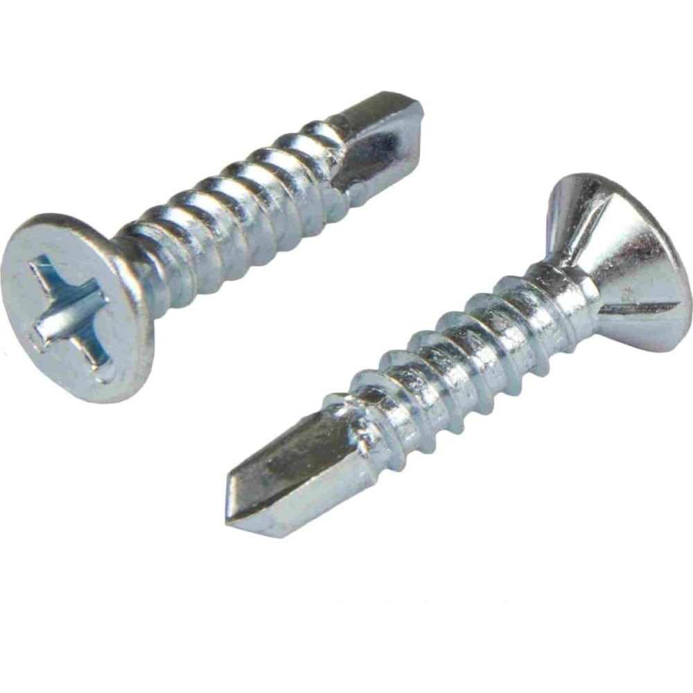 Изображение товара Саморез Квадра DIN 7504 P 5.5x38 мм, цинк, коp. 200 шт., потайной, шлиц PH2, сверло 505503803200