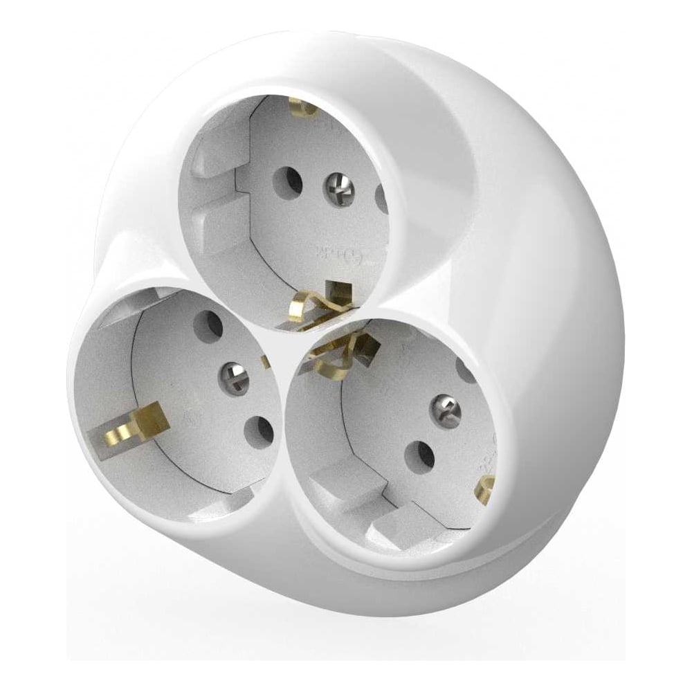 Изображение товара Розетка Elbi Zena белоснежный для скрытой установки с заземлением 3Гн