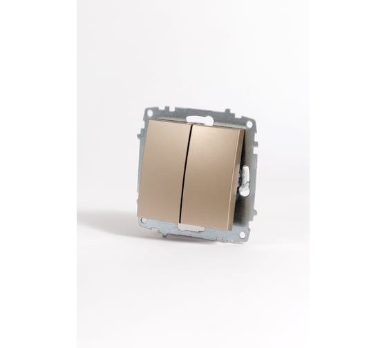 Изображение товара Выключатель Elbi Zena Vega Титан двухклавишный M+K 609-011400-202