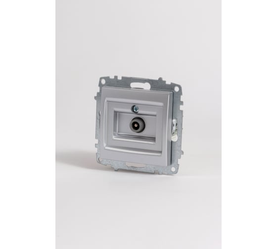 Изображение товара Розетка TV Elbi Zena Vega Серый Металлик с экраном (Проходная) M+K 609-011000-272