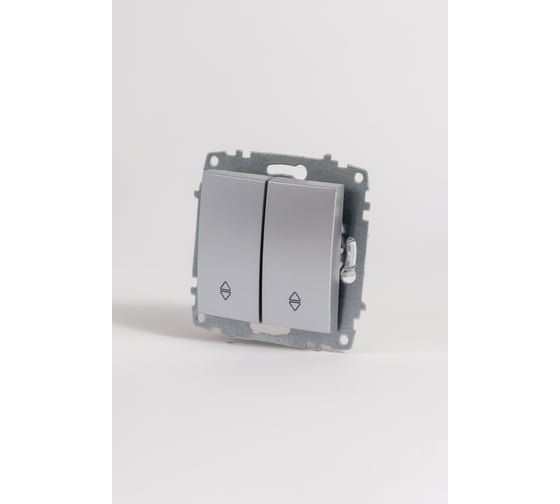 Изображение товара Переключатель Elbi Zena Vega Серый Металлик двухклавишный M+K 609-011000-211