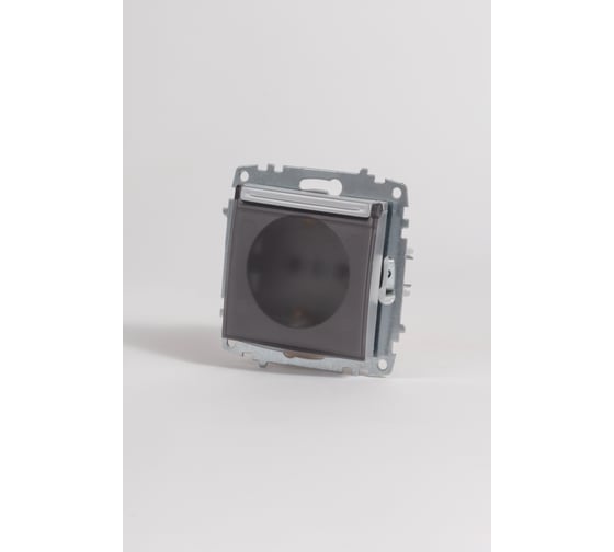 Изображение товара Розетка Elbi Zena Vega Серый Металлик с крышкой и заземлением M+K 609-011000-218