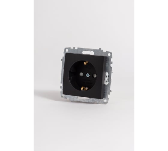 Изображение товара Розетка Elbi Zena Vega Черный Матовый с заземлением и защитой от детей M+K 609-014800-243