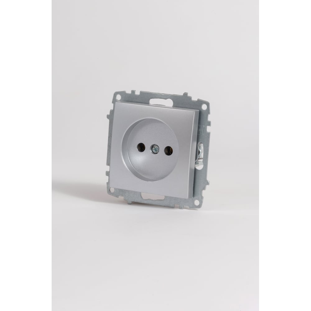 Изображение товара Розетка Elbi Zena Vega Серый Металлик без заземления 1 гнездо IP20