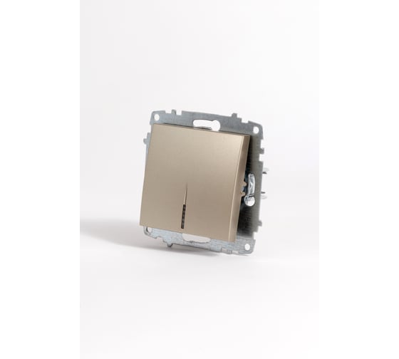 Изображение товара Выключатель Elbi Zena Vega Титан одноклавишный с подсветкой M+K 609-011400-201