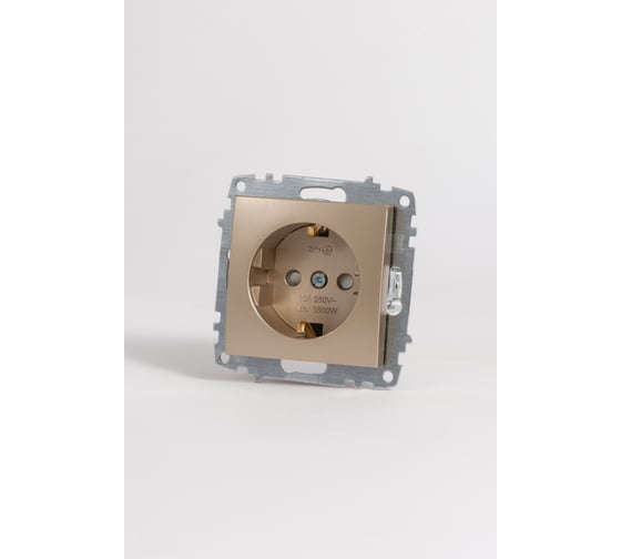 Изображение товара Розетка Elbi Zena Vega Титан с заземлением и защитой от детей M+K 609-011400-243