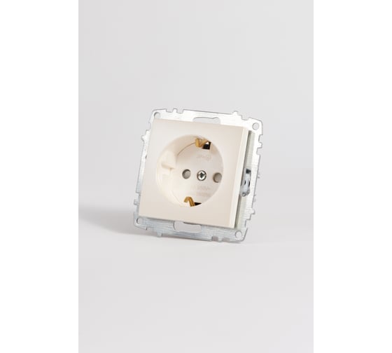 Изображение товара Розетка Elbi Zena Vega Слоновая Кость с заземлением и защитой от детей M+K 609-012500-243