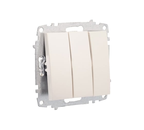 Изображение товара Выключатель Elbi Zena Vega Слоновая Кость трёх клавишный 1 выход M+K 609-012500-254