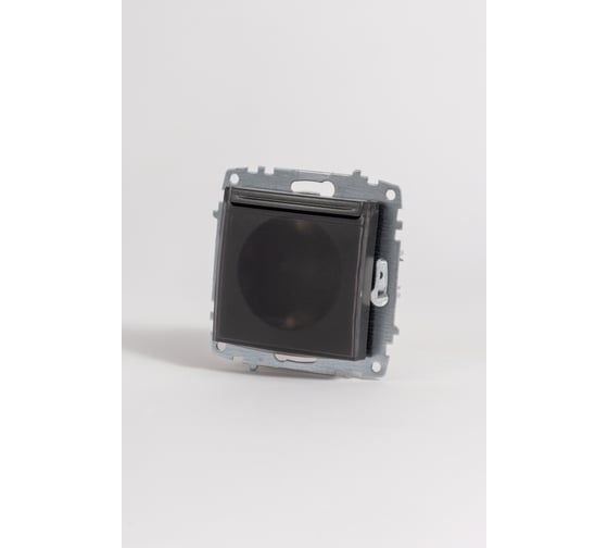 Изображение товара Розетка Elbi Zena Vega дымчатый с крышкой, заземлением и защитой от детей M+K 609-011100-219