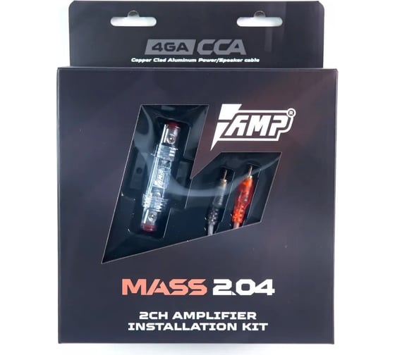 Изображение товара Провода комплект AMP MASS 2.04 для 2х канального усилителя (CCA)(10) В0000045584