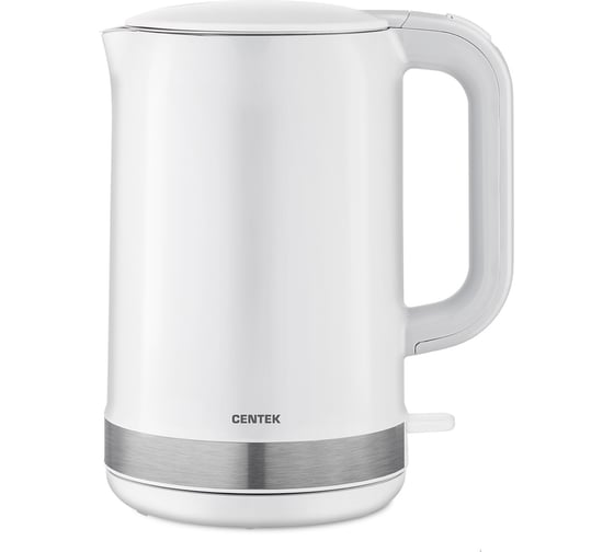 Изображение товара Чайник Centek белый, 1.5 л, 2200 Вт, двойные стенки, бесшовная колба, эффект термоса CT-1010